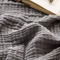 EMME Musselin-Decke Erwachsene, 100% Baumwolle, 127 x 177 cm Grau Sommer-Überwurf Decken für Couch, atmungsaktive Gaze-Decke alle Jahreszeiten, weich und leicht vorgewaschene Baumwolldecke