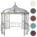 Mendler Pergola Almeria, Rundpavillon Garten Pavillon, stabiles Stahl-Gestell ~ Variantenangebot 45138+45481