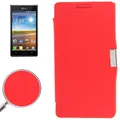 Handyhülle Telefonhülle Etui Case Tasche für LG Optimus L7 / P700 rot gebürstet