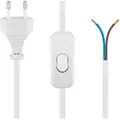 Goobay Euro Kabel zum Konfektionieren mit Schalter, 1,5 m weiß