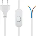 Goobay 51349 Euro Kabel zum Konfektionieren mit Schalter, 1,5 m, Weiß, Weiß - Eu