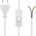 Goobay® Kabel mit Eurostecker zum Konfektionieren - mit Schalter, 1,5 m, Weiß