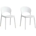 LC Garden »Vini« 2er Set Gartenstühle weiß Stapelstühle Bistrostühle Kunststoff stapelbar