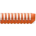 Netuno 10x Akten-Ordner Orange DIN A4 Ekobox 2-Ring-Mechanik Ringorder a4 8cm Kunststoff Ordner a4 breit Büroordner Plastikordner Briefordner a4 Ringmappe breiter Aktenordner PP-Ordner farbig