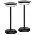 Northpoint LED Solar Tischlampe Tischleuchte mit Akku Cocktaillampe USB-C stufenlos dimmbar wetterfest Outdoor (2er-Set schwarz)