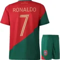 Portugal Fußball Trikot Set Ronaldo Heim - Kinder und Erwachsene - 152 - Rot - 152