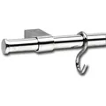 Kesseböhmer Relingrohr Set mit 5 Stück S-Haken, L 1196 mm Stahl Edelstahl-Effekt
