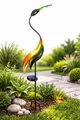 Solarleuchte Kranich Solarstecker Gartenfigur Gartentier Tierfigur Vogel Garten