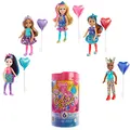 Barbie GTT26 - Chelsea Color Reveal Puppe, Sand und Sonne Serie, mit Enthüllungseffekt mit 1 Überraschungspuppe und 6 weiteren Überraschungen, Spiezeug ab 3 Jahren