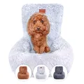 Wahre Tierliebe Hunde Autositz Fluffy inkl. Sicherheitsgurt - waschbarer Hundesitz Auto in schwarz/weiß für kleine, mittlere & große Hunde I Autositz Hund, Hundeautositz, Hund Auto, Hundebox