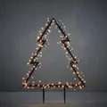 Luca Lighting Garden d'Light Weihnachtsbaum Gartenstecker mit 175 warm-weißer LED-Lämpchen - L53 x H75 cm - Schwarz