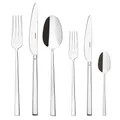 Sambonet 52562-83 Rock Inox Besteckset 36-teilig, 6 Tafelgabeln, 6 Tafellöffel, 6 Tafelmesser, 6 Obstgabeln, 6 Obstmesser und 6 Teelöffel aus Edelstahl, Spülmaschinenfest