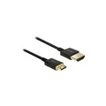 Delock Slim Premium - HDMI-Kabel mit Ethernet - 19 pin mini HDMI Type C männlich zu HDMI männlich - 50cm - Dreifachisolierung - Schwarz - 4K Unterstützung (84787)
