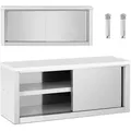 Expondo Royal Catering Edelstahl Hängeschrank - 1200 x 400 x 500 mm - 65 kg Tragkraft pro Fach - - Silber