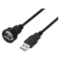 Tru Components USB 3.0-Stecker auf Stecker, IP67 (Gewinde), Kabel 0,5 m TC-E13T-MU3-MWA/NWA-0. (TC-13543560)