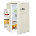 Exquisit Retro Vollraumkühlschrank RKS120-V-H-160E magnolienweiss | Nutzinhalt: 122 L | Ohne Gefrierfach