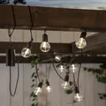 LED Lichterkette 10 Kugeln Filament LED L: 3,6m Batterie Timer für Außen Garten