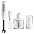 Braun MultiQuick 5 Vario Stabmixer Weiß/Grau – 1000W, 21 Stufen + Turbo, PowerBell VPlus, SplashControl, 3-in-1 Set