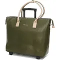 Damen Trolley Lehrertasche, Aktentasche auf Rollen Dunkel Grün/Beige Bowatex - Grün