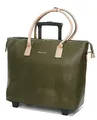 Damen Trolley Lehrertasche, Aktentasche auf Rollen Dunkel Grün/Beige Bowatex