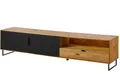 MASSIVMOEBEL24 Lowboard Wildeiche mit Glastür 220x43x51 natur geölt LINDAU #126