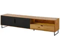 Lowboard Wildeiche mit Glastür 220x43x51 natur geölt LINDAU #126