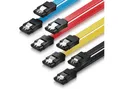 deleyCON 4x deleyCON 0,5m SATA 3 Datenkabel mit Clip - 2x Stecker gerade S-ATA Computer-Kabel