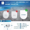 BENKSTEIN Premium Toilettendeckel - antibakteriell D-Form weiß - Absenkautomatik - Weiß