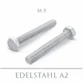 DIN 933 - Sechskantschraube A2 - Vollgewinde - M8x75 - 50 Stück