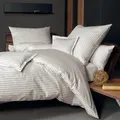 Janine Streifen-Bettwäsche modern classic naturell Kissenbezug einzeln 80x80 cm - beige;weiß