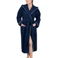 Laynenburg Damenbademantel Bademantel Damen Frottee Kapuze Baumwolle, Baumwolle, Gürtel, Frottee Kapuze Lang Baumwolle S-3XL blau L