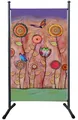 Paravent 180 x 78 cm RETRO Flowers Raumteiler Stellwand Trennwand Balkon Garten