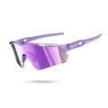 Fahrradbrille Herren Schnelle Brille Damen, UV400 Sonnenbrille Schutzbrille, TR90 Frame mit Verstellbaren Nasenflügel + Bügel MTB Sportbrille Laufbrille Sunglasses für Fahrrad Angeln Ebike, Lila