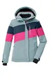 killtec Mädchen Skijacke/Funktionsjacke mit Kapuze und Schneefang KSW 197 GRLS SKI JCKT, hell rauchblau/neon pink/nachtblau, 128, 43487-000