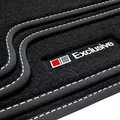 tuning-art A34 Fußmatten Exclusive-Line passend für Audi A4 B5 8D Avant 1999-2001, Naht:Silber