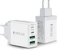2er Pack USB C Ladegerät, Aioneus 40W Schnellladegerät 4 Ports PD+QC Netzteil
