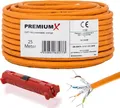 PremiumX 25m CAT 7 Netzwerkkabel Simplex LAN Ethernet Kabel Abisolierer