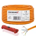 Premium X 25m CAT 7 Netzwerkkabel Simplex LAN-Kabel Ethernet Datenkabel S/FTP PiMF Eca Cat7 Verlegekabel Installationskabel Cat.7 inkl. Entmanteler
