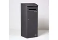 Smart Parcel Box Paketbriefkasten Extra großer Paketbriefkasten mit Schrägdach, Entnahme vorne, schwarz