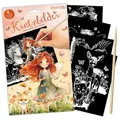 TapirElla Kratzbilder – Kreatives Mal- und Bastelset für Kinder – 4 Motive - Magische Regenbogen-Effekte – DIY Kratzpapier, Holzstift, Kratzblock, Geschenk Idee Lutz Mauder (Elfenprinzessin - bunt)