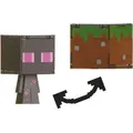 Minecraft Flippin Actionfigur Enderman & Grasblock - Schwarz/Rosa