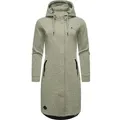 Ragwear Kurzmantel Letti Long Übergangsjacke aus Fleece mit Kapuze grün XL (42)