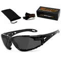 HELLY® - No.1 Bikereyes® | Bikerbrille, Motorradbrille, Motorrad Sonnenbrille | TESTSIEGER*: beschlagfrei, winddicht, bruchsicher | TOP Tragegefühl (smoke [moab 5])