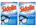 Sidolin Brillenputztücher, 2er Pack (2 x 20 Stück) feuchte Reinigungstücher für Brillen, Displays, Bildschirme