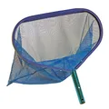 Bodenkescher mit tiefem Netz und Alu-Rahmen - Pool Laubkescher für Beckenboden - Clip-Anschluss für Teleskopstange Ø 3,0 cm - Kescherfläche 43 x 27 cm