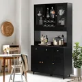 VOWNER Küchenbuffet, Buffet-Schrank, Vitrine, Mehrzweckschrank, 5 Türen