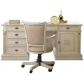 JVmoebel Schreibtisch Tisch Büro Office Antik Stil Barock Rokoko Schreibtische Weiß, Made in Europa weiß