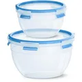 Emsa Frischhaltedose ClipundClose, aus Kunststoff, 1,1 / 2,6 Liter, transparent, luftdicht, Set, 2-teilig