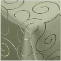 DecoHomeTextil Heimtextilmanufaktur Tischdecke Kringel Circle Tafeldecke Ornamente Damast Tischdecke grün Eckig 160 x 160 cm