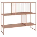 Happy Garden Metallregal Emilia Altrosa – Aufbewahrungsmöbel mit 3 Ebenen – Stahlstruktur – Industriestil